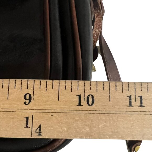 Vintage Brahmin Croc Embossed Leather Crossbody Bag Black‎ & Brown - Picture 9 of 13